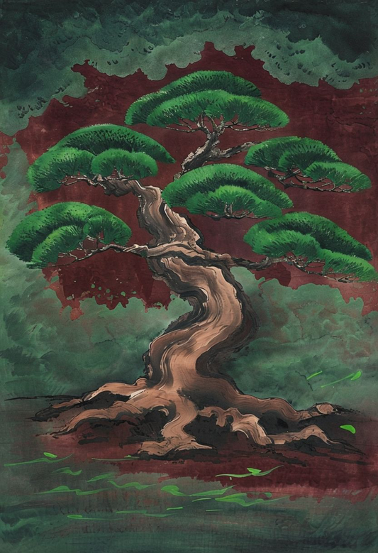 Ancient Bonsai Art| Bonsai Tree Wall Art| Mystical Tree Art Print | Tree Art | Digital Download
