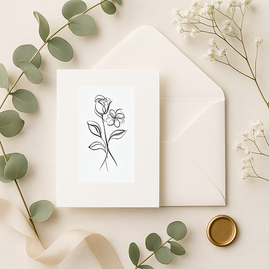 Minimalist Line Art | Rose & Bloom Printable Wall Art | Flower Goddess | Digital Download | Collection ( ON SALE )