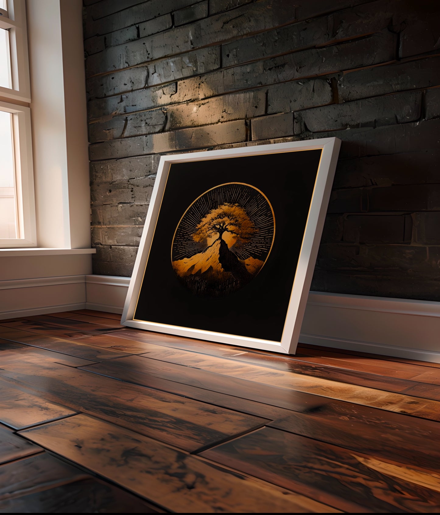 Golden Tree of Life Wall Art | Digital Download Print | Mystical Boho Decor