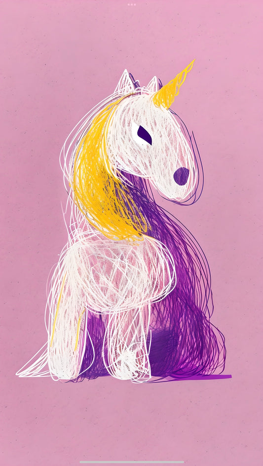 Whimsical Unicorn Digital Art Print – Kids Room Wall Decor | Pastel Pink Nursery Downloadable Print | Magical Unicorn Artwork