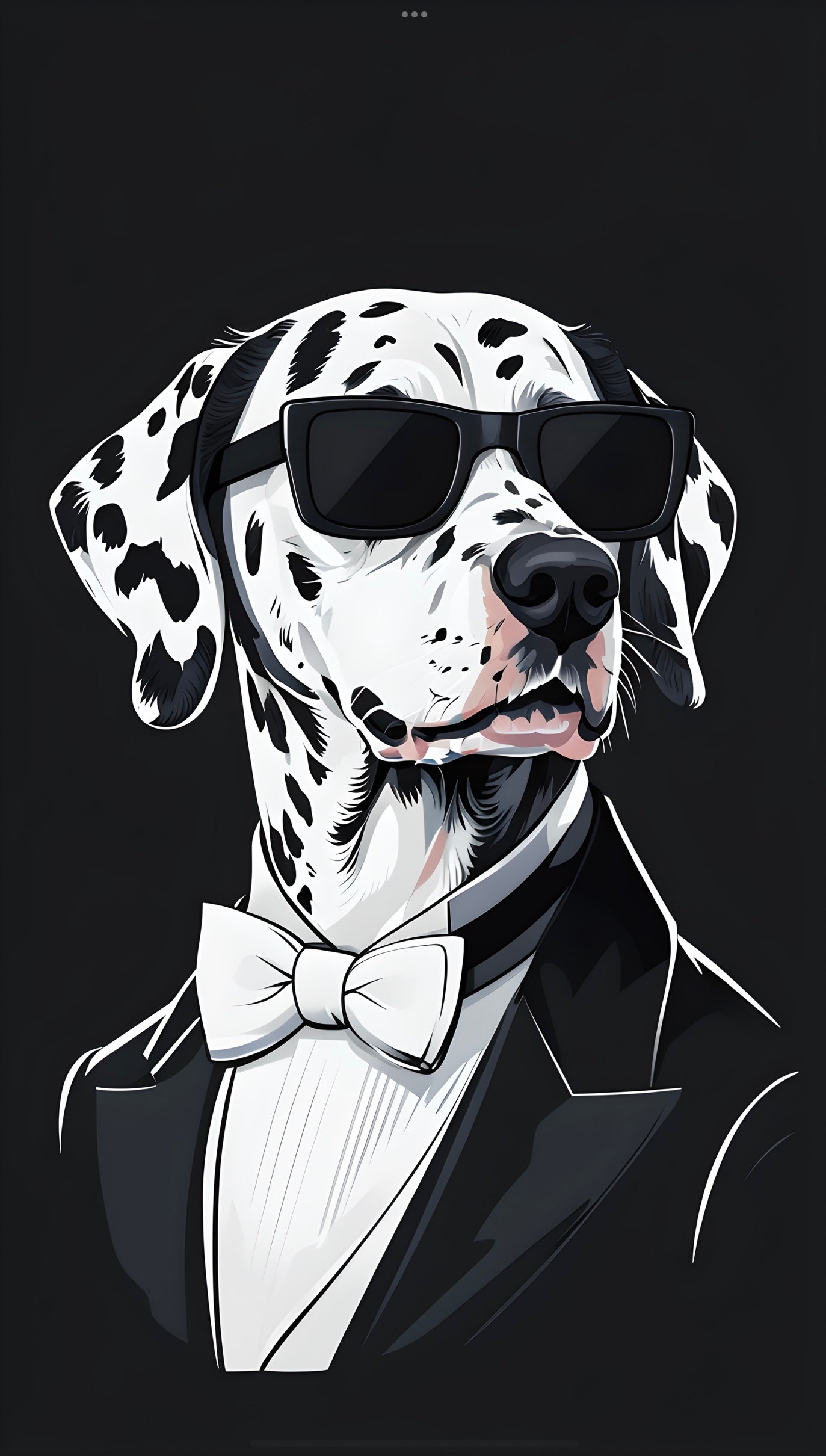 Stylish Dalmatian Wall Art – Cool Dog in a Tuxedo Digital Print