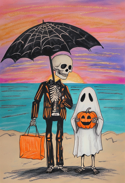 🎃 Skeleton & Ghost Halloween Art | Art Collection | Spooky Art | Halloween Prints | Skeleton Wall Art| Digital Prints | Digital Download 👻 ( ON SALE | LIMITED TIME )