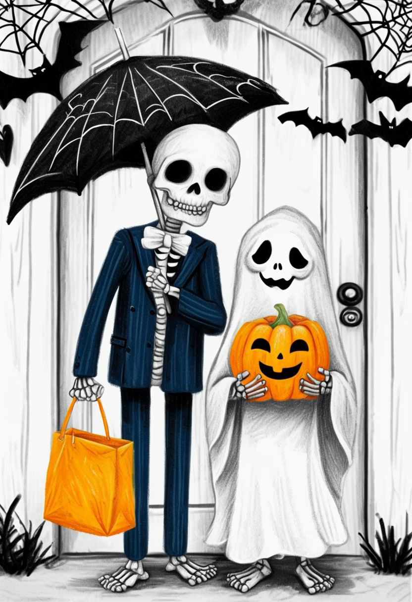 🎃 Skeleton & Ghost Halloween Art | Art Collection | Spooky Art | Halloween Prints | Skeleton Wall Art| Digital Prints | Digital Download 👻 ( ON SALE | LIMITED TIME )