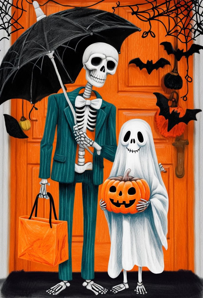 🎃 Skeleton & Ghost Halloween Art | Art Collection | Spooky Art | Halloween Prints | Skeleton Wall Art| Digital Prints | Digital Download 👻 ( ON SALE | LIMITED TIME )