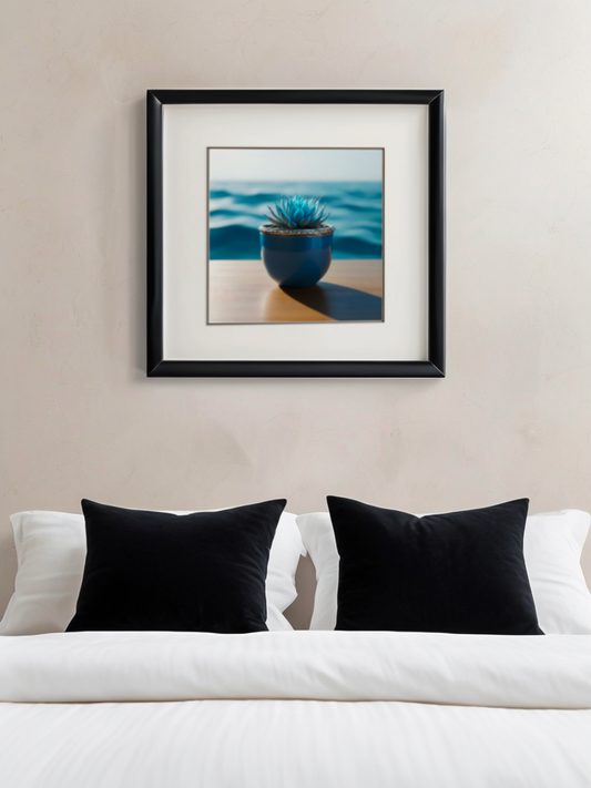 Ocean Inspired Blue Succulent Art Print |Digital Download