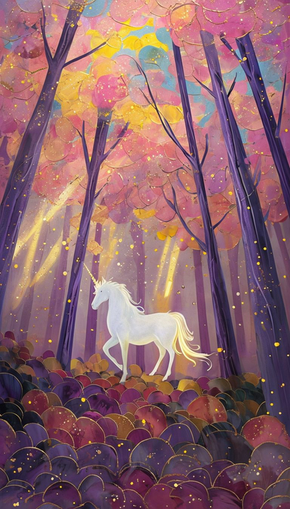 Enchanted Unicorn Art| Unicorn Wall Art | Magic Prints | Mystical Fantasy Forest Wall Art | Digital Download