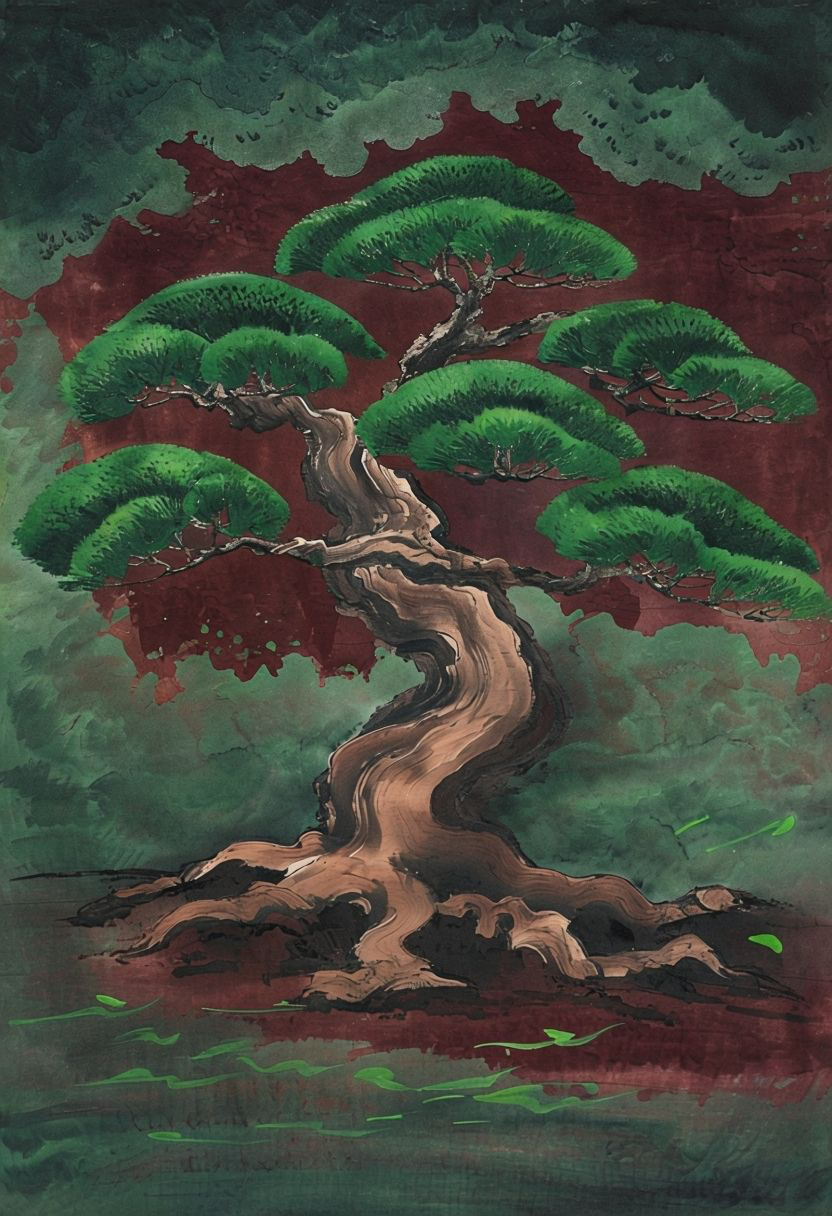 Ancient Bonsai Art| Bonsai Tree Wall Art| Mystical Tree Art Print | Tree Art | Digital Download