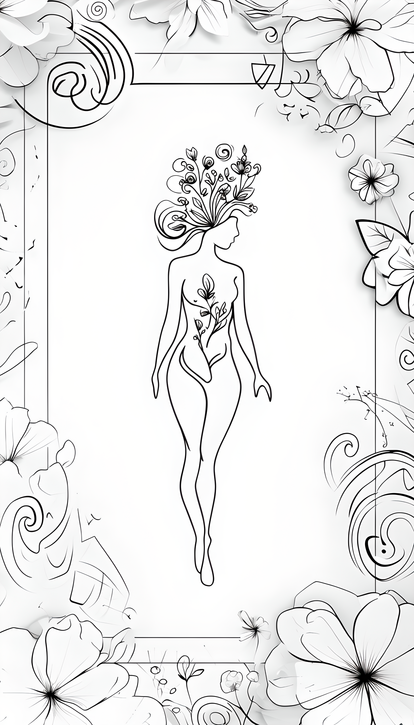 Minimalist Line Art | Rose & Bloom Printable Wall Art | Flower Goddess | Digital Download | Collection ( ON SALE )
