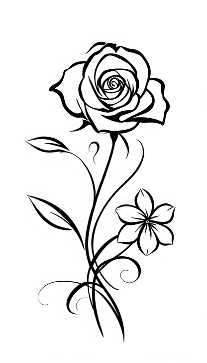 Minimalist Line Art | Rose & Bloom Printable Wall Art | Flower Goddess | Digital Download | Collection ( ON SALE )