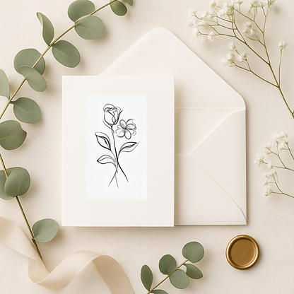 Minimalist Line Art | Rose & Bloom Printable Wall Art | Flower Goddess | Digital Download | Collection ( ON SALE )